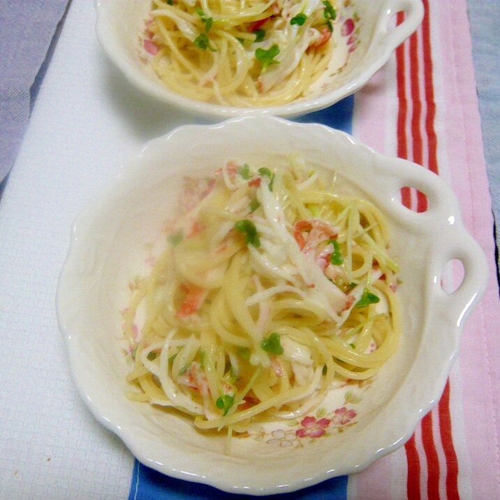 カニカマ スプラウト入りサラスパ レシピ 作り方 By ひろりん1106 楽天レシピ カニカマ スプラウト入りサラスパ レシピ 作り方 By ひろりん1106 楽天レシピ